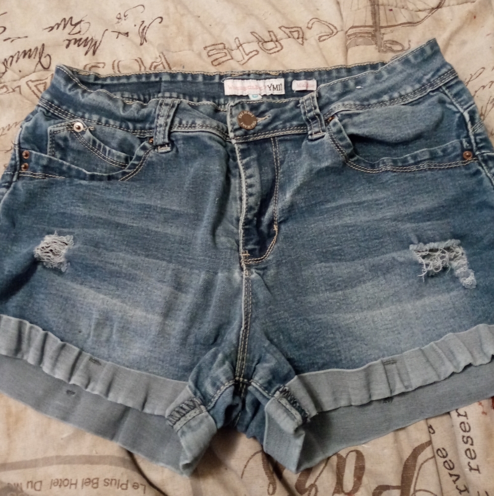 YMI Distressed Blue Jean Shorts